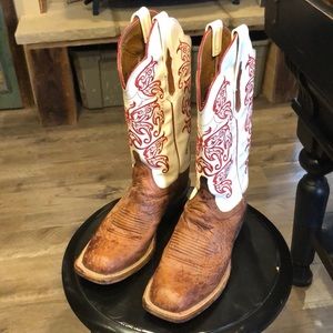 Lucchese cowgirl boots. Beautiful smooth ostrich